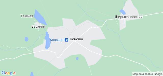 Коноша на карте.