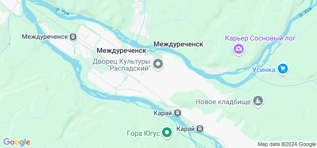 Междуреченск на карте