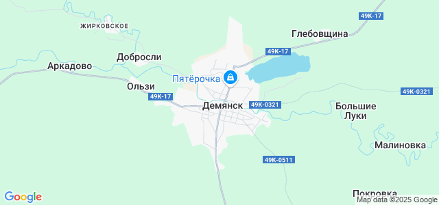 Карта демянска с улицами