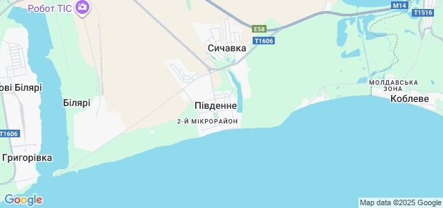 южный одесская область на карте